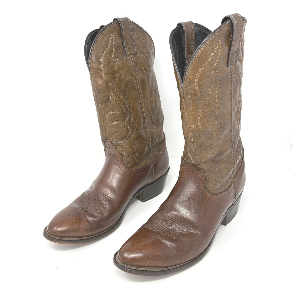Laredo Mens 8D Brown Leather‎ Cowboy Boots Western Riding Barn Farm Made in USA